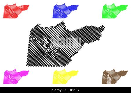 Cherokee County, North Carolina state (Stati Uniti, Stati Uniti d'America, Stati Uniti, Stati Uniti, Stati Uniti) mappa vettoriale, schizzo scrimolo mappa Cherokee Illustrazione Vettoriale