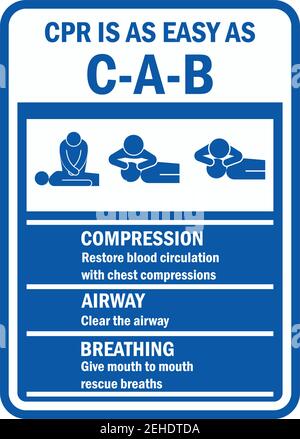 Simbolo e simbolo della rianimazione cardiopolmonare CPR. Illustrazione vettoriale Illustrazione Vettoriale