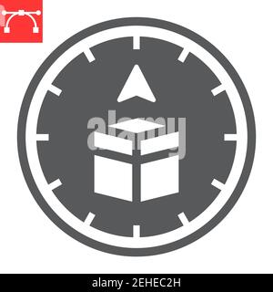 Icona glifo bussola Qibla, Happy ramadan e religione, icona vettore bussola qibla, grafica vettoriale, segno tratto modificabile, eps 10. Illustrazione Vettoriale