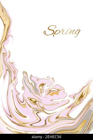 Modello floreale per un biglietto di vacanza, un invito al matrimonio. Sfondo bianco vettoriale con delicati fiori rosa. Illustrazione Vettoriale