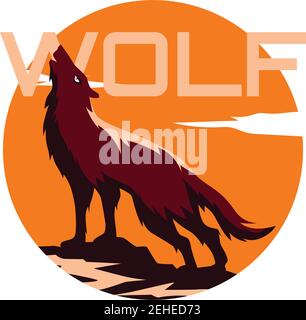 logo wolf isolato su sfondo bianco. illustrazione vettoriale Illustrazione Vettoriale