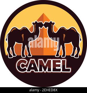 logo cammello isolato su sfondo bianco. illustrazione vettoriale Illustrazione Vettoriale