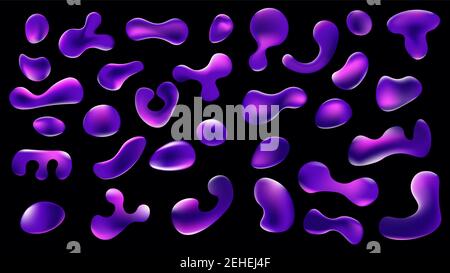 Raccolta di forme liquide. Insieme di forme astratte Illustrazione Vettoriale