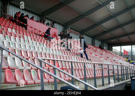 AMSTERDAM, PAESI BASSI - FEBBRAIO 19: Visione generale di De Toekomst con stand vuoti a causa di covid-19 durante il Keukenkampioen Divisie match betwee Foto Stock