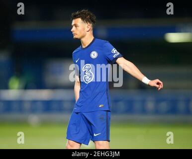 Norbiton, Kingston upon Thames, Londra, - FEBBRAIO 19: Durante la Premier League 2 Divisione uno tra Chelsea Under 23 e Liverpool Under 23 al Kingsmeadow Stadium, Norbiton, Kingston upon Thames, Londra, UK il 19 Febbraio 2021 Credit: Action Foto Sport/Alamy Live News Foto Stock