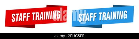 set di etichette a nastro per la formazione del personale. banner per la formazione del personale Illustrazione Vettoriale