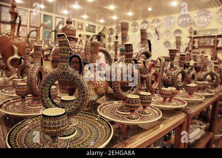 Le tradizionali ceramiche turche in Cappadocia a Nevsehir, Turchia. Foto Stock