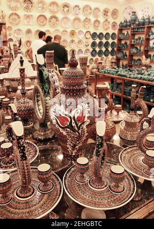 Le tradizionali ceramiche turche in Cappadocia a Nevsehir, Turchia. Foto Stock