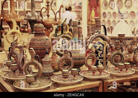 Le tradizionali ceramiche turche in Cappadocia a Nevsehir, Turchia. Foto Stock