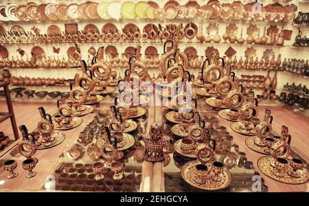 Le tradizionali ceramiche turche in Cappadocia a Nevsehir, Turchia. Foto Stock