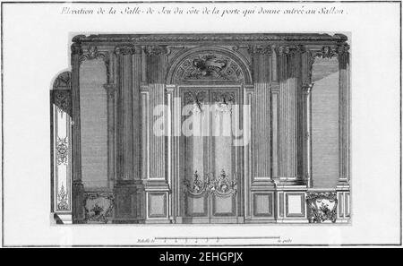 Stanze Palais-Royal per la Duchessa di Orléans - Sala carte, sezione trasversale - Enciclopédie di Diderot - ristampa di dover 1995. Foto Stock