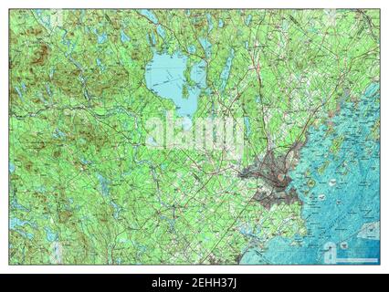 Portland, Maine, map 1985, 1:100000, United States of America by Timeless Maps, data U.S. Geological Survey Foto Stock