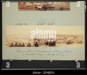 Le viste panoramiche di accampamento di esercito del Potomac in Cumberland atterraggio, sul fiume Pamunky, Maggio 1862 Foto Stock