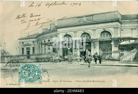 PARIGI - Gare de Sceaux - Place Denfert Rochereau. Foto Stock