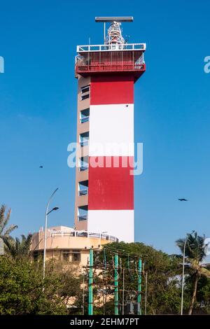 Faro a Chennai Marina Foto Stock