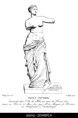 Parigi Louvre Venus de Milo Debay disegno. Foto Stock