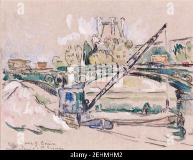 Parigi, le pont des Saints-Pères di Paul Signac. Foto Stock
