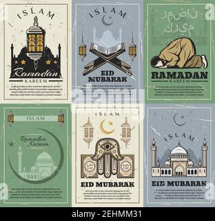 Carta Da Regalo Eid Mubarak 6 Fogli | Blu E Oro Con Luna, Stelle E Moschea | 68x51 Cm | 80g/m² Per Feste Islamiche - 2