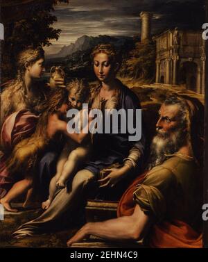 Parmigianino - Madonna con Bambino e angeli, detta Madonna dal collo lungo Foto Stock