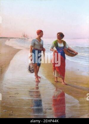 Pasquale Celommi - Idillio sul mare (CelommiP-31). Foto Stock