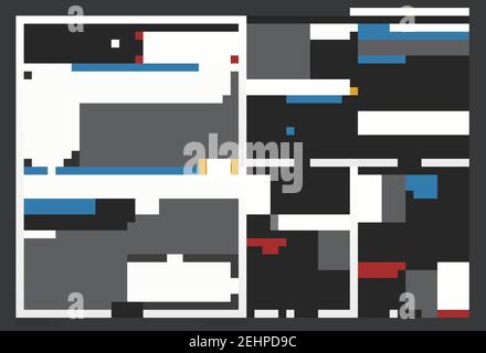 Design di modelli online di giornali con notizie di economia mondiale di affari titoli e spazi vuoti per immagini realistiche illustrazioni vettoriali Illustrazione Vettoriale