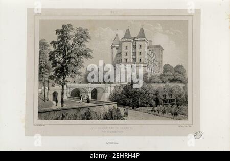 Pau - Vue du Château de Henry IV - pry de la basse-Plante - Fonds Ancely - B315556101 A PETIT 2 009. Foto Stock