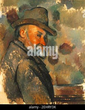 Paul Cézanne - Ritratto di sé in un cappello felt. Foto Stock