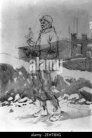 Paul Gavarni - i dodici mesi - Gennaio Foto Stock