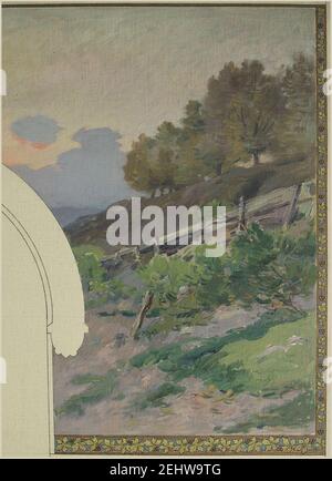 Paul Schmitt - Esquisse pour la mairie d'Asnières - Paysage De bord de Seine Foto Stock