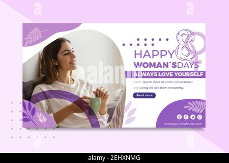 Giornata Internazionale della Donna 8 marzo auguri, saluto, sfondo, Banner Foto Stock