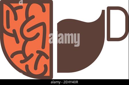 logo cerebrale isolato su sfondo bianco. illustrazione vettoriale Illustrazione Vettoriale