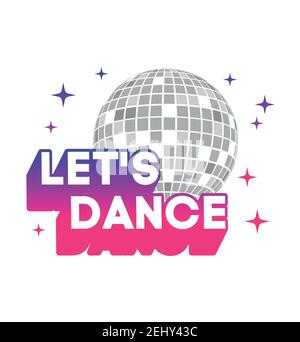 Lets Dance disco ball icona vettore palla disco icona vettore Illustrazione Vettoriale