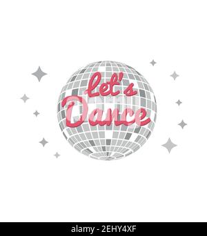 Lets Dance disco ball icona vettore palla disco icona vettore Illustrazione Vettoriale