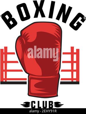 logo di boxe su sfondo bianco, illustrazione vettoriale Illustrazione Vettoriale