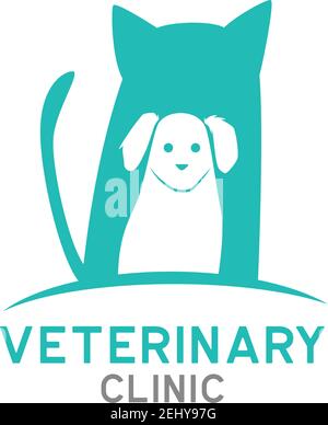 logo veterinario isolato su sfondo bianco, illustrazione vettoriale Illustrazione Vettoriale
