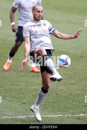 Darren Pratley di Charlton Athletic in azione durante la partita Sky Bet League One all'Highbury Stadium di Fleetwood. Data immagine: Sabato 20 febbraio 2021. Foto Stock