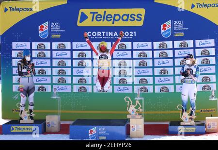 Druscie, Cortina (BL), Italia. 20 Feb 2021. Slalom durante i Campionati mondiali DI SCI alpino 2021 FIS - Slalom - Donne, gara di sci alpino - Foto Sergio Bisi/LM Credit: LiveMedia/Alamy Live News Foto Stock