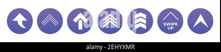 Scorri il modello verso l'alto pulsanti sfumatura colorata. Pulsanti Web, app Illustrazione Vettoriale