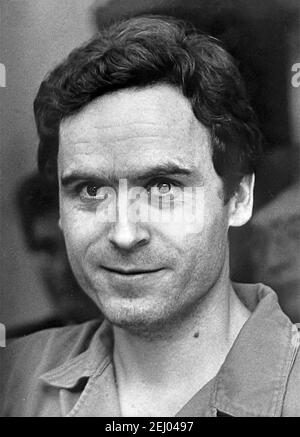 Ted Bundy. Ritratto del serial killer americano, Theodore Robert Bundy (b. Cowell, 1946-1989), fotografia DOC, 1978 Foto Stock