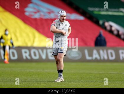 Twickenham Stoop, Londra, Regno Unito. 20 Feb 2021. Inglese Premiership Rugby, Harlequins contro squali di vendita; Curtis Langdon di vendita squali credito: Action Plus Sport / Alamy Live News Foto Stock