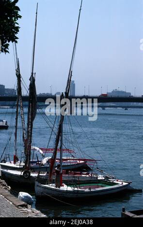 Felucas sul fiume Nilo Cairo Egitto Foto Stock