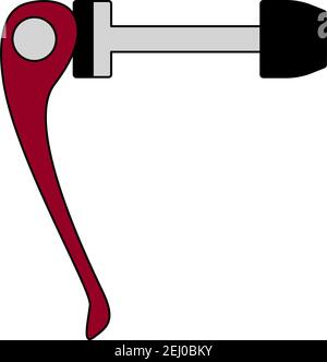Icona rilascio rapido bicicletta. Contorno modificabile con disegno riempimento colore. Illustrazione vettoriale. Illustrazione Vettoriale