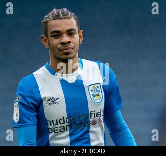 20 febbraio 2021; il John Smiths Stadium, Huddersfield, Yorkshire, Inghilterra; Campionato di calcio inglese di calcio di calcio, Huddersfield Town contro Swansea City; Juninho Bacuna di Huddersfield Town Foto Stock