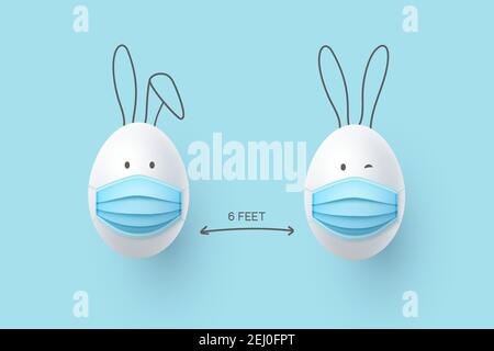 Concetto di Pasqua di allontanamento sociale Illustrazione Vettoriale