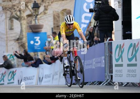 Fayence, Francia. 20 Feb 2021. Termina due tappa 2 Bauke Mollema Trek-Segafredo durante il Tour 06-83, Tour des Alpes-Maritimes et du Var 2021, tappa 2, Fayence - Fayence (175, 7 km) il 20 febbraio 2021 a Fayence, Francia - Foto Laurent Sanson/LS Medianord/DPPI Credit: DPPI Media/Alamy Live News Foto Stock