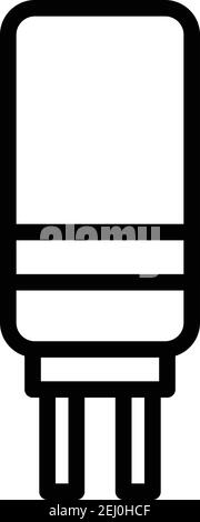 Icona resistore. Icona vettoriale del resistore di contorno per la progettazione del nastro isolata su sfondo bianco Illustrazione Vettoriale