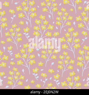 Modello vettoriale senza giunture con fiori in fiore astratti. Illustrazione Vettoriale