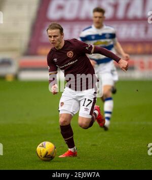 Campionato scozzese - cuore di Midlothian / Morton. Tynecastle Park, Edimburgo, Midlothian, Regno Unito. , . I cuori ospitano Morton nel Campionato Scozzese al Tynecastle Park di Edimburgo. PIC mostra: Il centrocampista di Hearts, Gary Mackay-Steven, porta la palla sul campo. Credit: Ian Jacobs/Alamy Live News Foto Stock