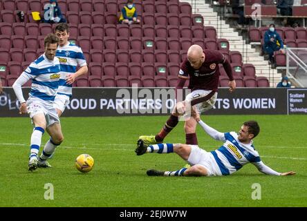 Campionato scozzese - cuore di Midlothian / Morton. Tynecastle Park, Edimburgo, Midlothian, Regno Unito. , . I cuori ospitano Morton nel Campionato Scozzese al Tynecastle Park di Edimburgo. PIC mostra: Hearts' Irish International, Liam Boyce, spara per obiettivo. Credit: Ian Jacobs/Alamy Live News Foto Stock