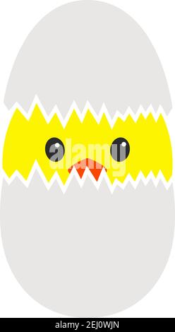 Pollo pasquale in uovo icona. Design a colori piatti. Illustrazione vettoriale. Illustrazione Vettoriale